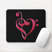 Fuchsia Liebe Musical Notes Mousepad (Mit Mouse)