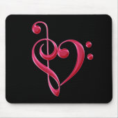 Fuchsia Liebe Musical Notes Mousepad (Vorne)