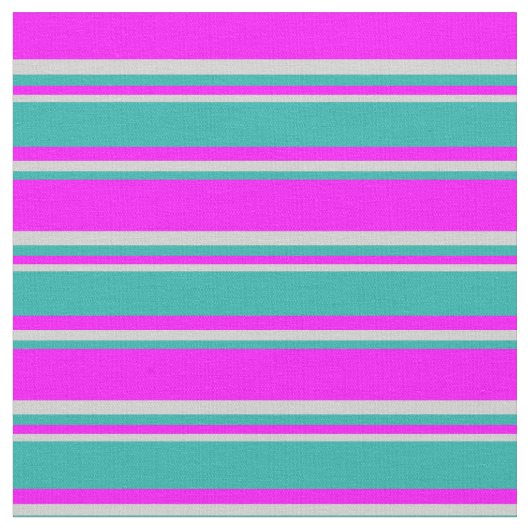 Fuchsia, Light Sea Green und hellgraue Streifen Stoff (Nahaufnahme)