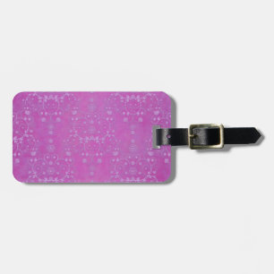 Fuchsia Lila Damask kompliziertes Blumenmuster Gepäckanhänger