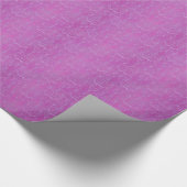 Fuchsia Lila Damask kompliziertes Blumenmuster Geschenkpapier (Ecke)