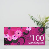Fuchsia Lila Elegant Custom $100 Geschenkgutschein (Stehend Vorderseite)