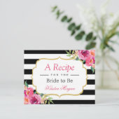 Fuchsia Lila Rotes Brautparty Rezept Postkarte (Stehend Vorderseite)