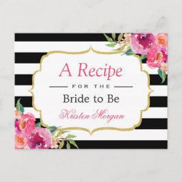 Fuchsia Lila Rotes Brautparty Rezept Postkarte