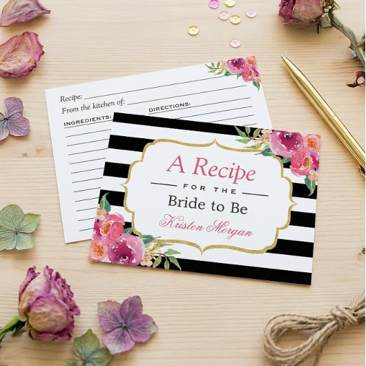 Fuchsia Lila Rotes Brautparty Rezept Postkarte