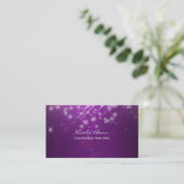 Fuchsia Lila Sparkon Glamour Business Card Visitenkarte (Stehend Vorderseite)