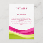 Fuchsia & Lime Green Modern Wedding Details Begleitkarte (Vorderseite)