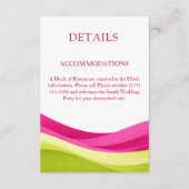 Fuchsia & Lime Green Modern Wedding Details Begleitkarte (Rückseite)