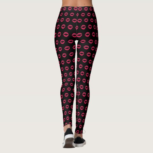 Fuchsia Lip Print Leggings (Rückseite)