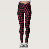 Fuchsia Lip Print Leggings (Vorderseite)
