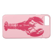 Fuchsia Lobster auf hellrosa Case-Mate iPhone Hülle (Rückseite (Horizontal))