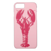 Fuchsia Lobster auf hellrosa Case-Mate iPhone Hülle (Rückseite)