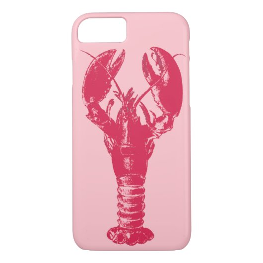 Fuchsia Lobster auf hellrosa Case-Mate iPhone Hülle (Rückseite)