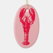 Fuchsia Lobster auf hellrosa Keramikornament (Rechts)