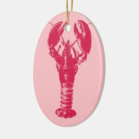 Fuchsia Lobster auf hellrosa Keramikornament (Links)