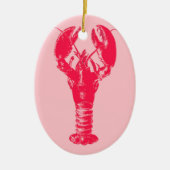 Fuchsia Lobster auf hellrosa Keramikornament (Vorne)