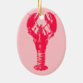 Fuchsia Lobster auf hellrosa Keramikornament (Hinten)