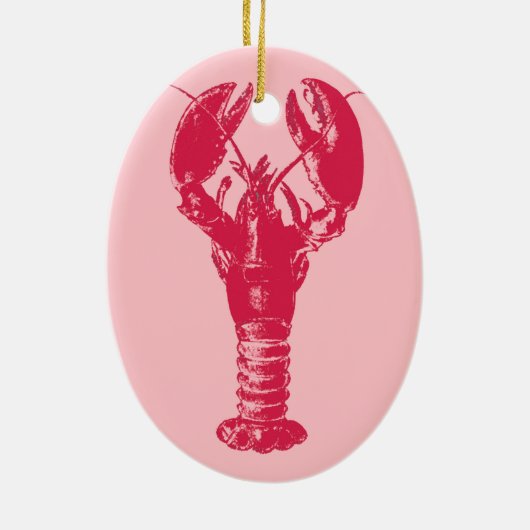 Fuchsia Lobster auf hellrosa Keramikornament (Hinten)