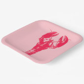 Fuchsia Lobster auf hellrosa Pappteller (Gewinkelt)