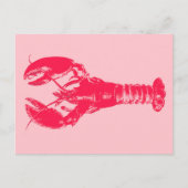 Fuchsia Lobster auf hellrosa Postkarte (Vorderseite)