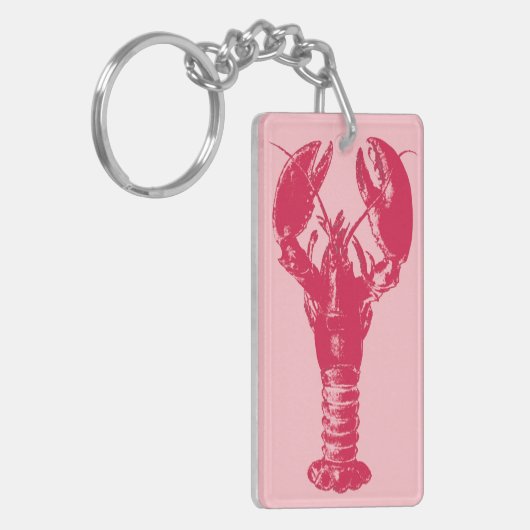 Fuchsia Lobster auf hellrosa Schlüsselanhänger (Vorderseite links)
