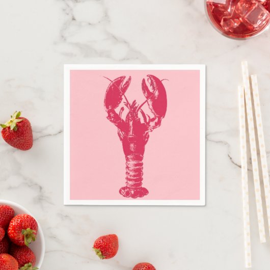 Fuchsia Lobster auf hellrosa Serviette (Beispiel)