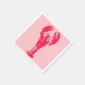 Fuchsia Lobster auf hellrosa Serviette (Ecke)