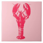 Fuchsia Lobster auf Light Coral Pink Fliese (Vorderseite)
