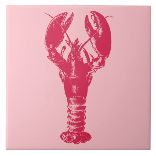 Fuchsia Lobster auf Light Coral Pink Fliese (Vorderseite)