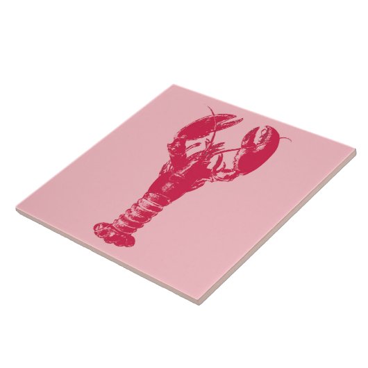 Fuchsia Lobster auf Light Coral Pink Fliese (Seite)