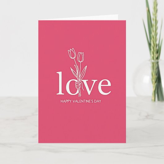 Fuchsia Love Tulip Art Card Karte (Vorderseite)