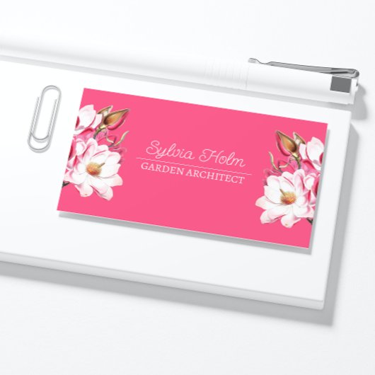 Fuchsia Magenta Vintag Magnolia Botanischer Name Visitenkarte