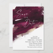 Fuchsia Magenta Watercolor Save the Date Einladung (Vorderseite)