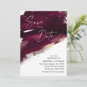 Fuchsia Magenta Watercolor Save the Date Einladung (Stehend Vorderseite)