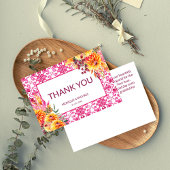 Fuchsia Majolica Fliesen Orange Dahlien Dankeskarte