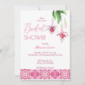 Fuchsia Majolica magenta tiles Brautparty Einladung (Vorderseite)