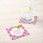 Fuchsia Majolica magenta tiles Brautparty Rechteckiger Pappuntersetzer (Vor Ort)