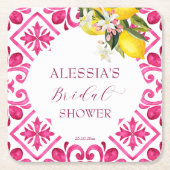 Fuchsia Majolica magenta tiles Brautparty Rechteckiger Pappuntersetzer (Vorderseite)