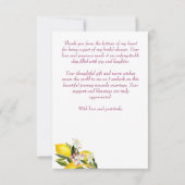 Fuchsia Majolica magenta tiles lemon Brautparty Dankeskarte (Rückseite)