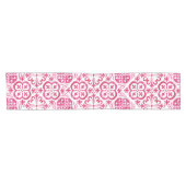 Fuchsia Majolica magenta tiles Mittelmeer Kurzer Tischläufer (Horizontal)