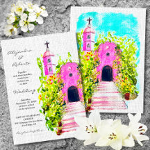 Fuchsia Mexikanische Kapelle mit Blumenwein Hochze