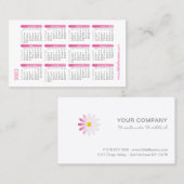 Fuchsia Mini Kalender 2023. Vorlage für Visitenkar Visitenkarte (Vorne/Hinten)