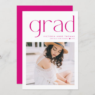 Fuchsia Minimalistisch Typografy Foto Abschluss Ankündigung