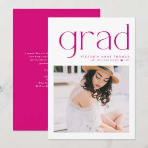 Fuchsia-Minimalistische-Typografie-Foto-Abschluss Ankündigung