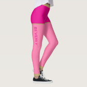 Fuchsia Mit Monogramm Shops Rosa Tights Gold Borde Leggings (Rechts)