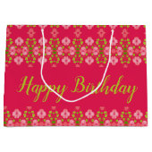 Fuchsia mit rosa Blüte Große Geschenktüte (Vorderseite)