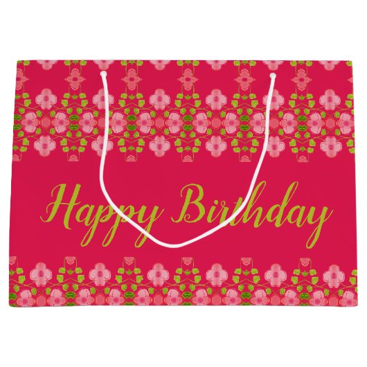 Fuchsia mit rosa Blüte Große Geschenktüte (Vorderseite)