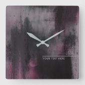 Fuchsia Modern Abstrakt Quadratische Wanduhr (Vorderseite)