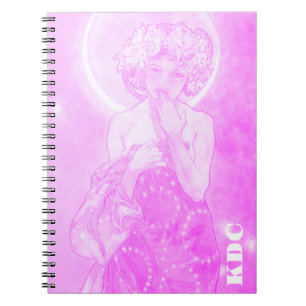 Fuchsia Mucha 'The Moon' Notizblock