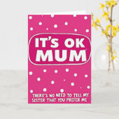 Fuchsia Mums Day Polka Dot Card Karte (Gelbe Blume)